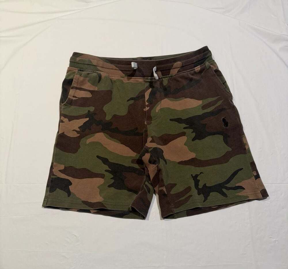 Polo Ralph Lauren Boys Camouflage Fleece Shorts size small baggy
